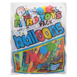 Faro Toys Balloons Slim Shaped, 100 Pieces - Multicolor