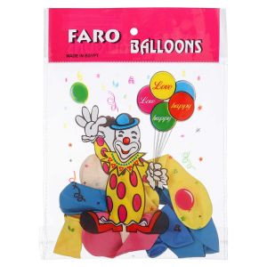 Faro Toys Small Balloons, 12 Pieces - Multicolor