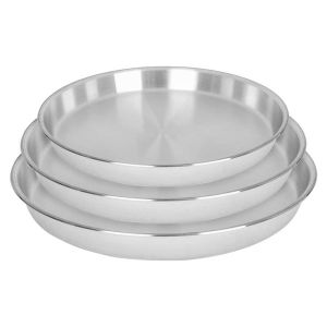El Zenouki Aluminum Oven Trays, 3 Pieces - Silver