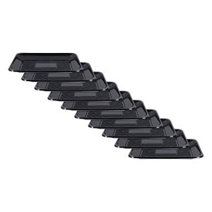 Elite Rectangle Desert Plates Set, 10 Pieces, 19×27 cm - Black