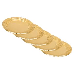 Elite Desert Plates Set, 5 Pieces, 35 cm - Gold