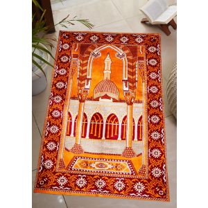 Oriental Weavers Velvet Prayer Mat With Fringes, 110×65 cm, Approximately 520 gm - Multicolor