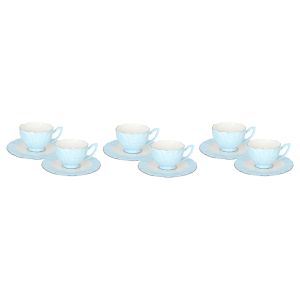 Lotus Dream Porcelain Coffee Cup Set, 12 Pieces