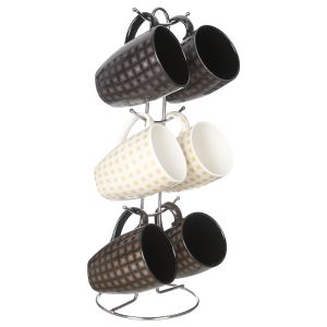 Lotus Dream Porcelain Mug Set, 6 Pieces - Multicolor