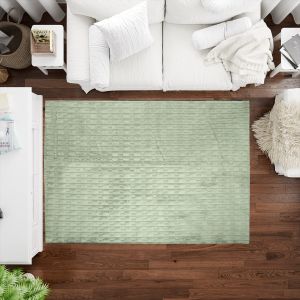 Denzli Rahaf Velvet Carpet with a dot pattern, 285×175 cm - Light Green