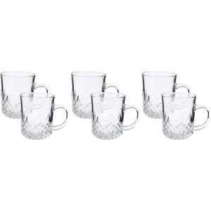 Riena Mora Glass Mug Set, 6 Pieces, 240 ml - Clear