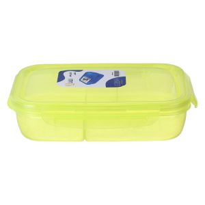 Al Qaed Plastic Lunch Box, 4 Eyes, 2100 ml - Lemon