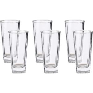 Riena Mora Glass Juice Cups Set, 6 Pieces, 265 ml - Clear