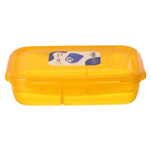 Al Qaed Plastic Lunch Box, 4 Eyes, 2100 ml - Orange