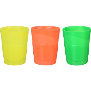 Winner Plast Plastic Cup Set, 3 Pieces, 250 ml - Multicolor