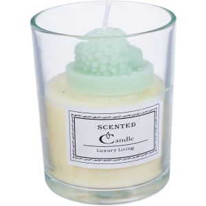 شمع انارة عطري بكوب زجاج، 8×7 سم - شفاف