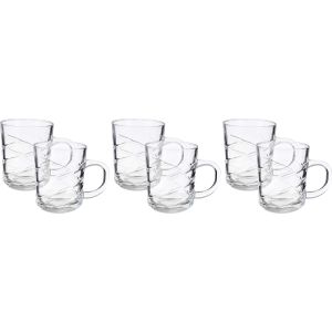 Riena Mora Glass Mug Set, 6 Pieces, 240 ml - Clear