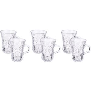 Blink Max Glass Mug Set, 6 Pieces, 230 ml - Clear