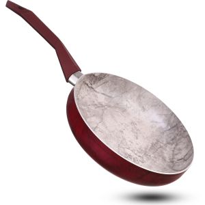 Nouval Teflon Frypan with Bakelite Handle, 24 cm - Dark Red