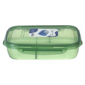 Al Qaed Plastic Lunch Box, 4 Eyes, 2100 ml - Green