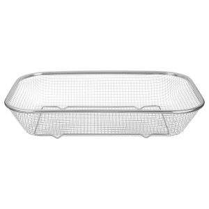Rectangular Stainless Steel Vegetable Strainer, 27×37×7 cm - Silver