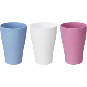 Lamsa Plast Plastic Water Cup Set, 3 Pieces, 340 ml - Multicolor
