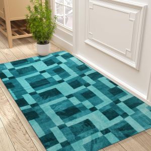 Dragon Selena Soft Dots Back Rug, 100x190 cm, Approximately 2100 gm - Turquoise