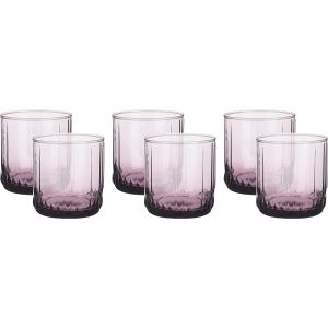 Pasabahce Leia Glass Shop Set, 6 Pieces, 270 ml - Purple