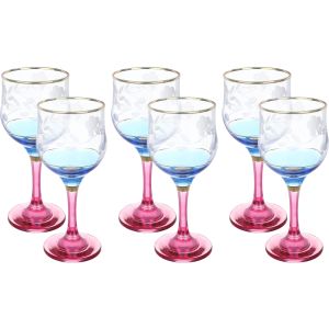 Bohemian Tulip Glass Set, 6 Pieces - Multicolor