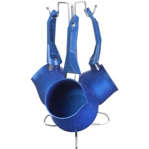 Vision Granite Coffee Pot Set, 3 Pieces, Plus Stand - Blue