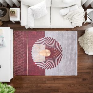 Joplan 3D Carpet, 185×290 cm, 4250 grm approx - Dark Red Grey