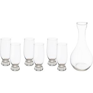 Glass Juice Set, 7 Pieces - Clear