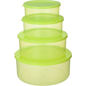 Winner Plast Round Plastic Refrigerator Box Set, 4 Pieces