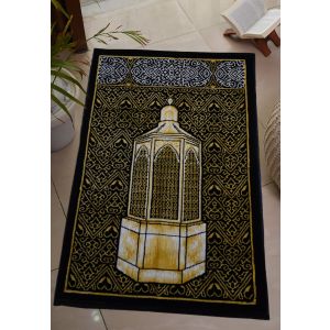 Oriental Weavers Velvet Prayer Mat, 110×60 cm, 750 gm - Black
