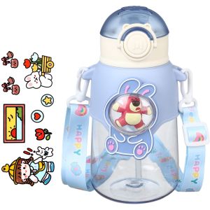 Falmer Plastic Kids Water Bottle With Lid And Straw, 650Ml