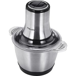 SokanyChopper and Grinder, 3 Liter, 800 Watt, LB7005A - Silver