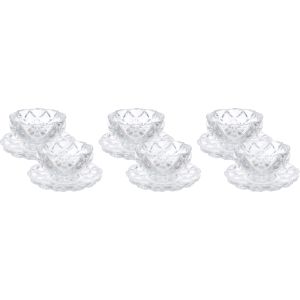 City Glass Dessert Bowls Set, 12 Pieces - Clear