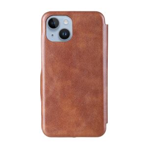 HDD Leather Foldable Protection Cover, Compatible with iPhone 14 - Brown