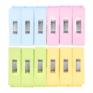 Bassiouny Plast Clips Set, 12 Pieces, 6 cm - Multicolor