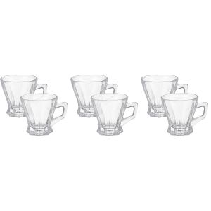 Blink Max Glass Tea Cup Set, 6 Pieces, 160 ml - Clear