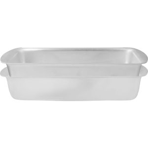 EL ZENOUKI Aluminum Rectangular Mold Cake Pan Set, 2 Pieces - Silver