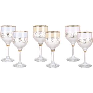 Bohemia Glass Cups Set, 6 Pieces, 270 ml - Multicolor