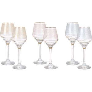 Bohemia Glass Cups Set, 6 Pieces, 270 ml - Multicolor