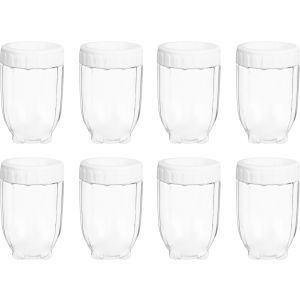 Winner Plast Plastic Storage Jar Set, 8 Pieces, 330 ml - White Clear