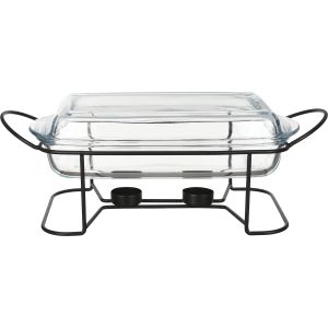 Pasabahce Thermal Glass Oven Tray with Lid, with Stand, 2000 ml - Clear