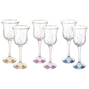 Bohemia Glasses Set, 6 Pieces - Multicolor