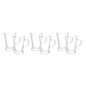 Pasabahce Glass Mug Set, 6 Pieces, 175 ml - Clear