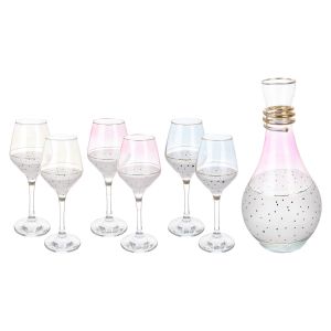 Bohemia Drinkware Set with Flask, 7 Pieces - Multicolor