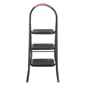 Sarah Metal Ladder, 3 Stairs - Black Fuchsia
