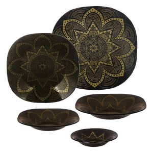 Arco Glass Arcopyrex Dinner Set, 20 Pieces - Black Gold