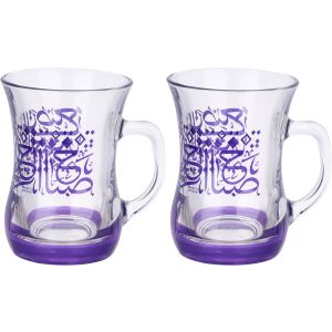 Wisteria Glass Drinking Cups Set, 2 Pieces - Clear Mauve