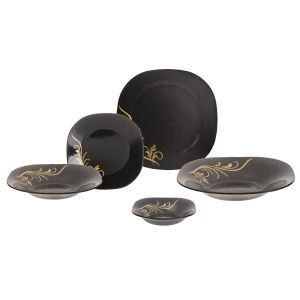Arco Glass Arcopyrex Dinner Set, 20 Piece - Black Gold