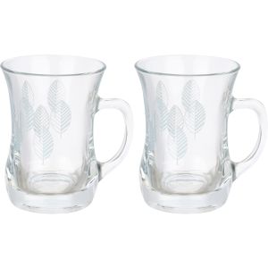 Wisteria Glass Drinking Cups Set, 2 Pieces - Clear Silver