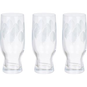 Wisteria Glass Drinking Cups Set, 3 Pieces - Green Clear