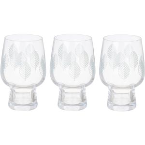 Wisteria Glass Drinking Cups Set, 3 Pieces - Silver Clear